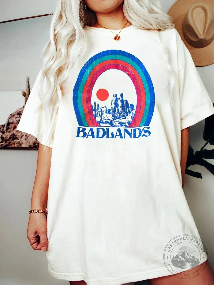 Badlands National Park Rainbow Desert Landscape Graphic T-Shirt