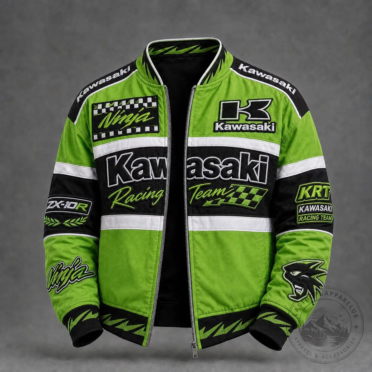 Kawasaki Racing Team ZX-10RR ジャケット Kawasaki Ninja ZX-10R Racing Team Motorcycle Bomber Jacket for Men